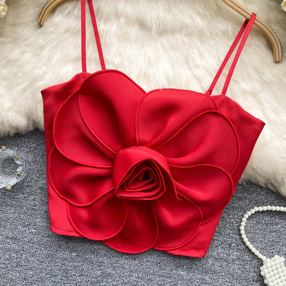 Blumenmuster-Crop-Top