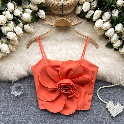 Blumenmuster-Crop-Top
