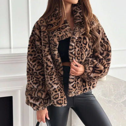 Chaqueta Teddy Leopardo Manga Farol Otoño Savannah