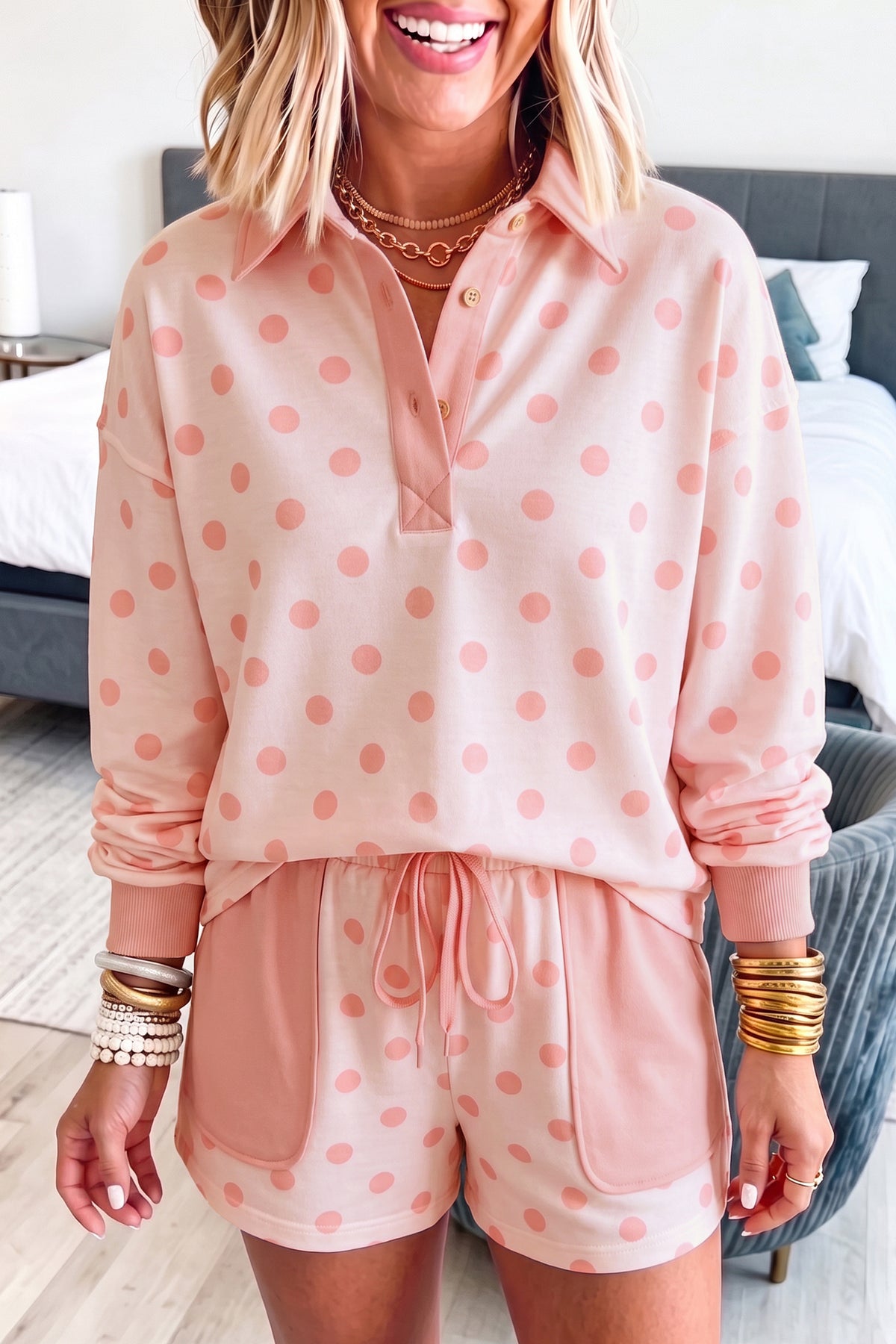 Conjunto de lunares con shorts