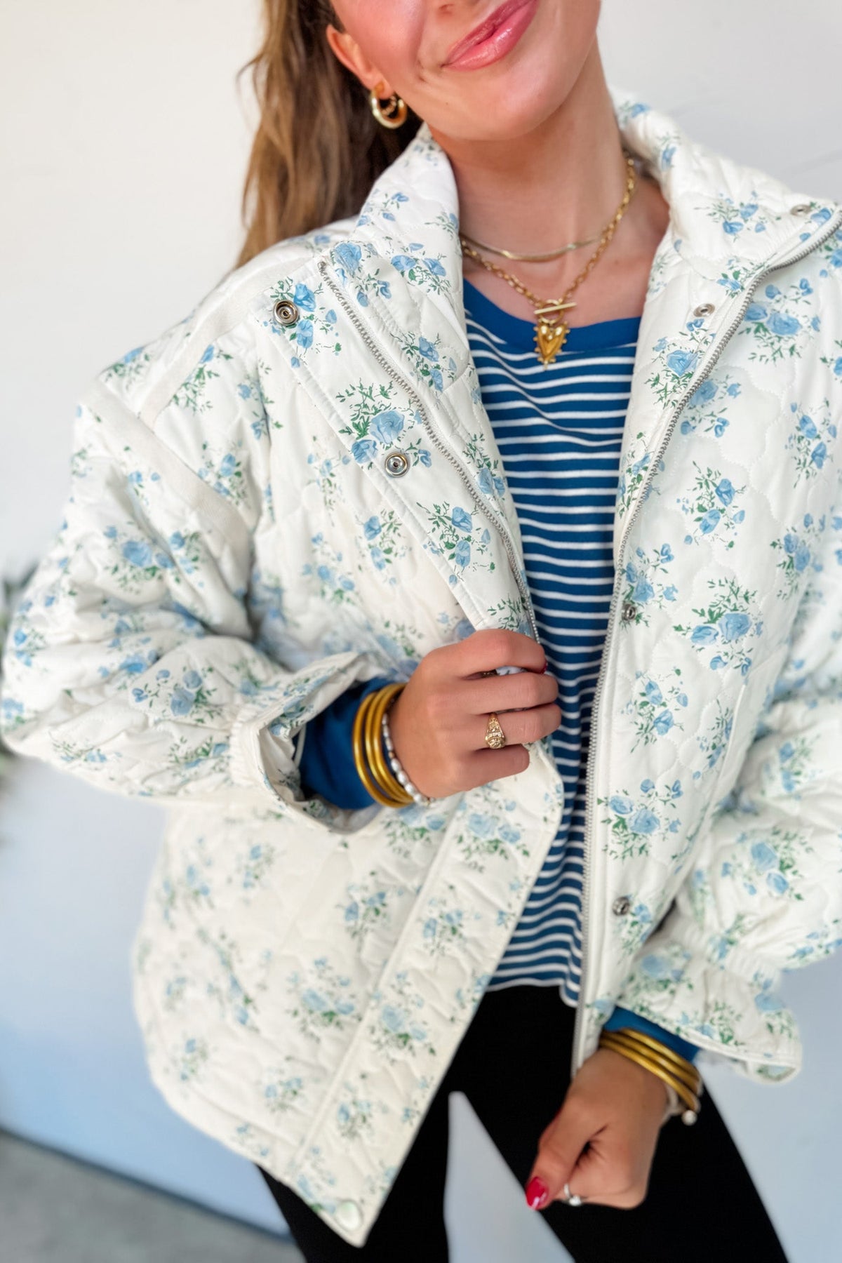 Chaqueta acolchada floral