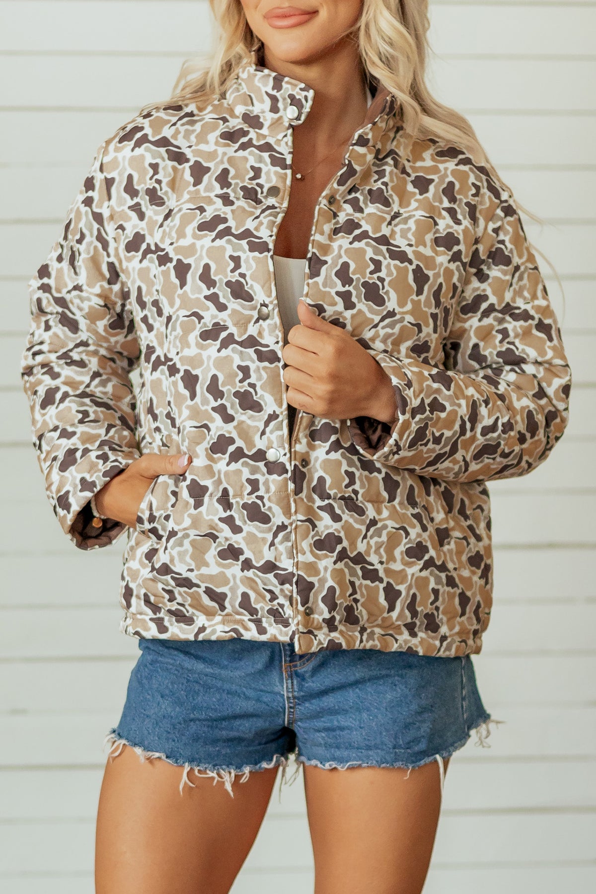 Chaqueta acolchada de camuflaje