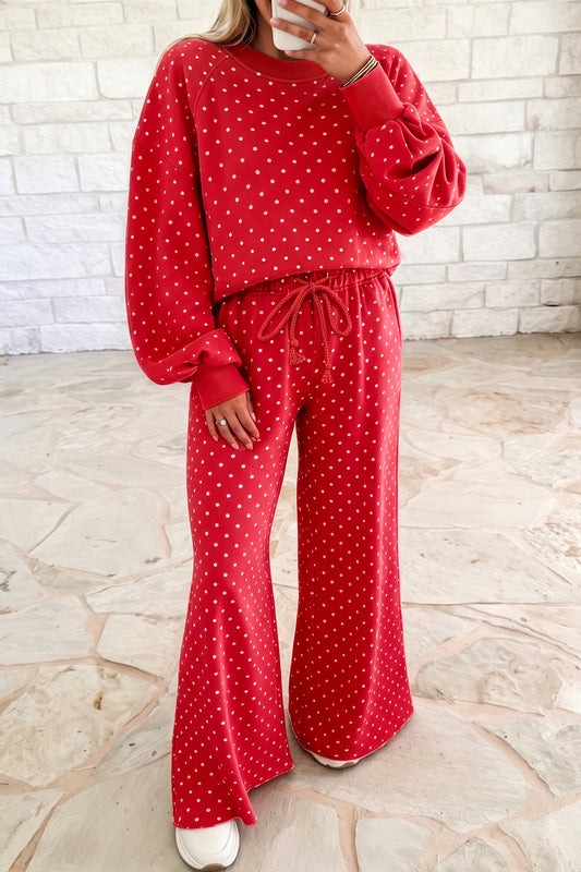 Conjunto de lunares con pantalón ancho