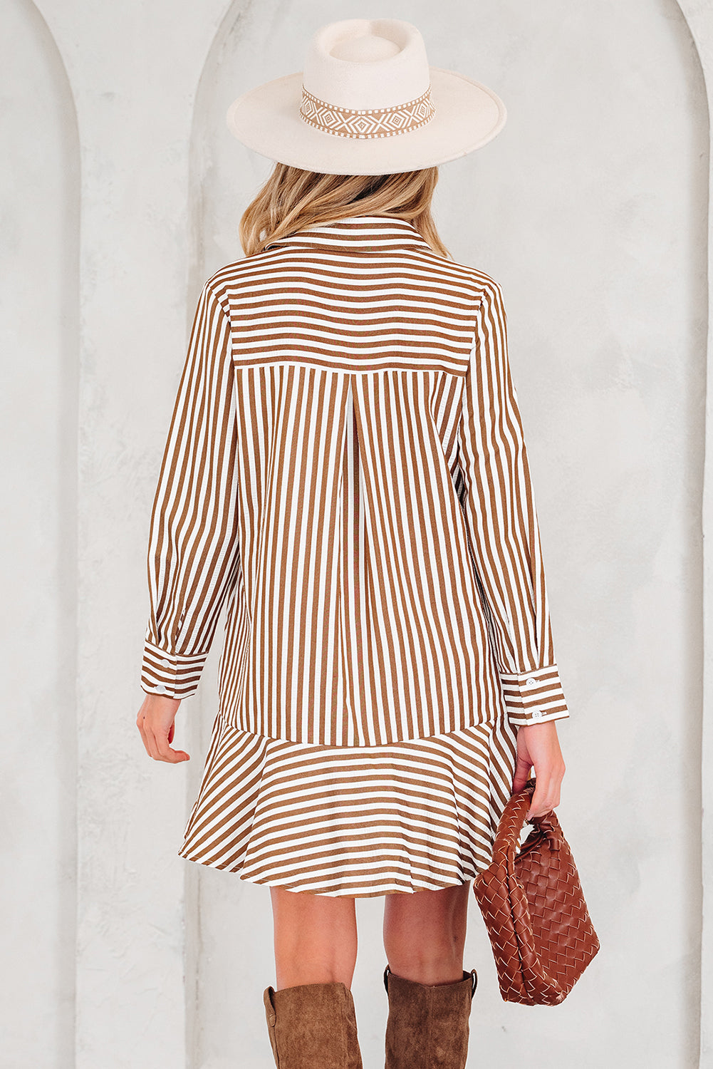 Vestido camisero de rayas