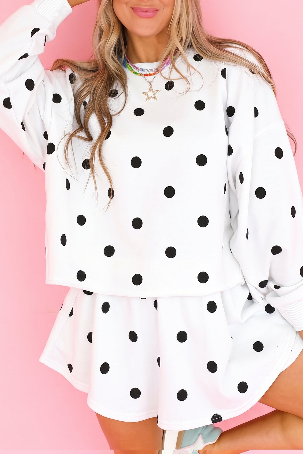 Conjunto de lunares con falda pantalón
