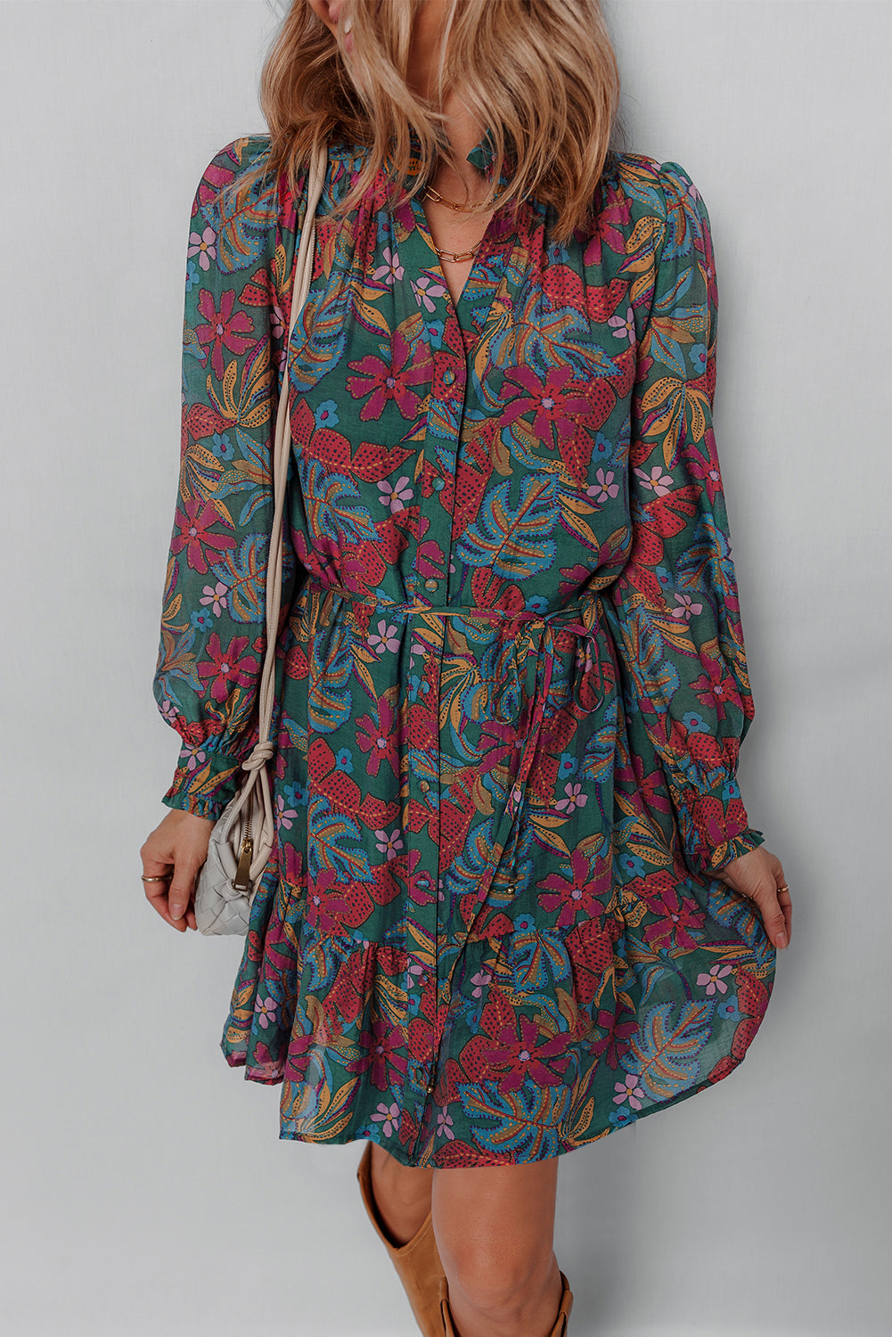 Vestido floral verde