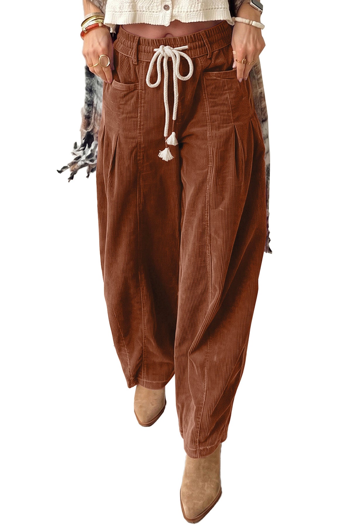 Pantalones de pana con cordón