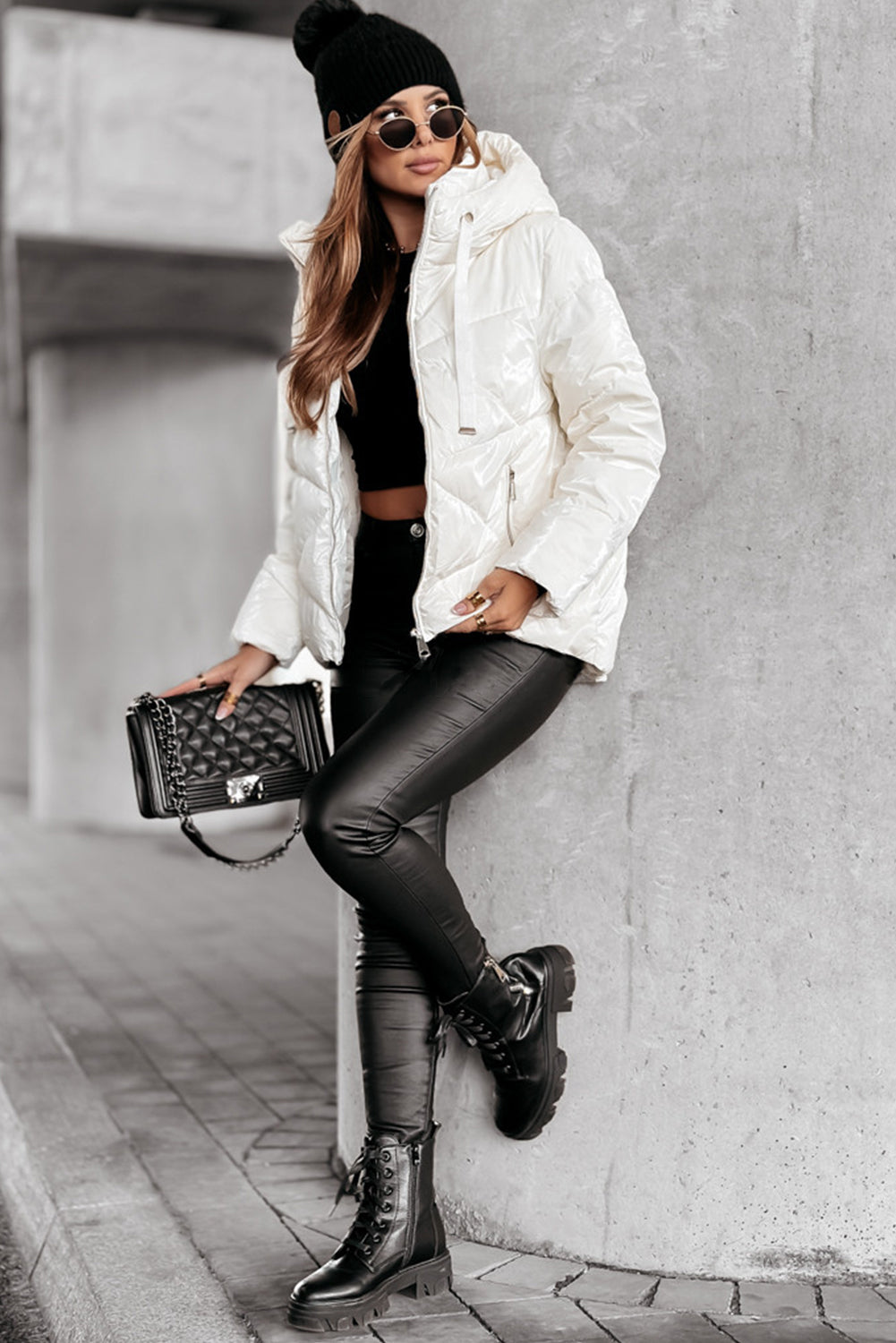 Chaqueta acolchada blanca